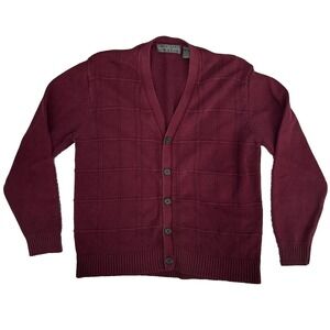 Vintage Oscar de la Renta Mens‎ V Neck Knit Cardigan Sweater Grandpa XL